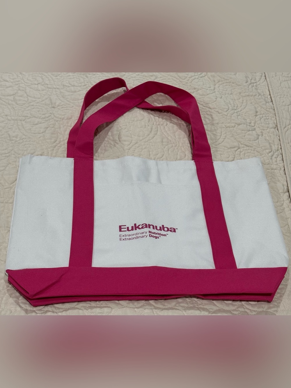 Eukanuba Pink and White Tote Bag